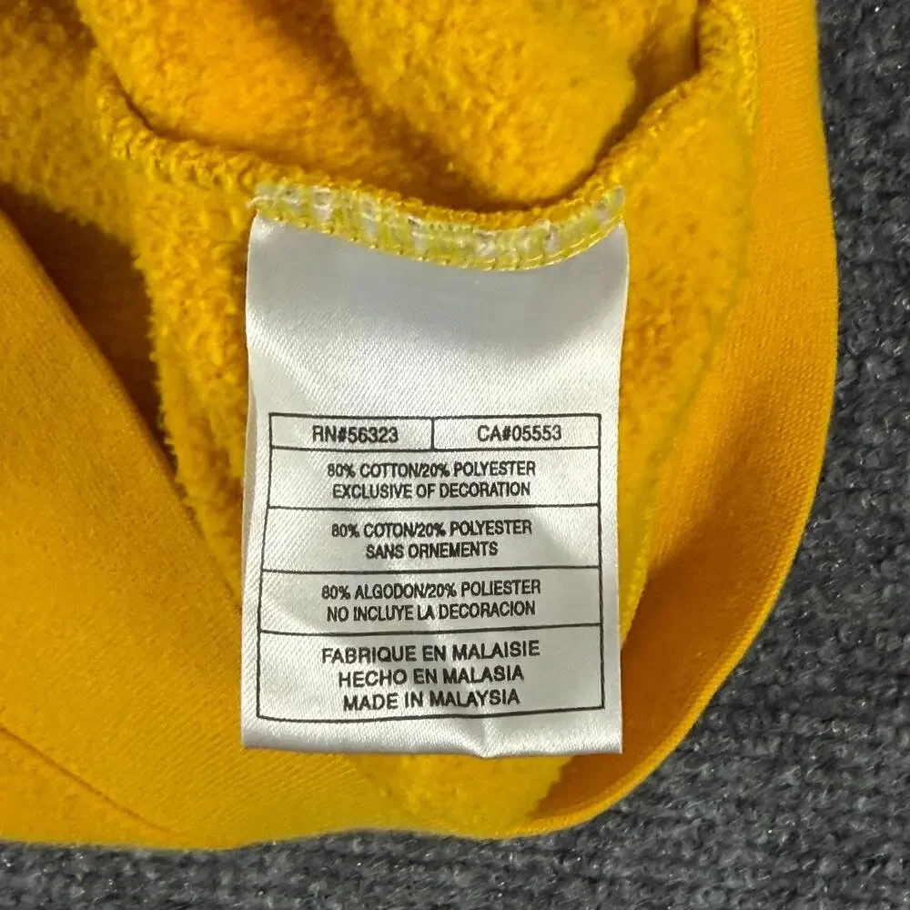 Vintage Nike Crewneck Sweatshirt Youth L 14-16 Yellow Spell Out Y2K Fleece